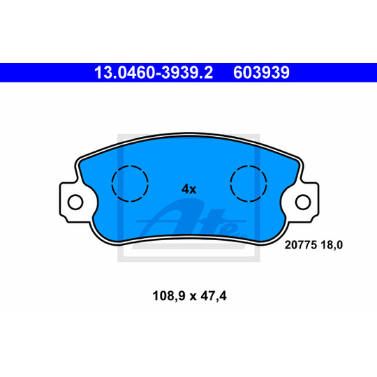 13.0460-3939.2 - Brake Pad Set, disc brake 