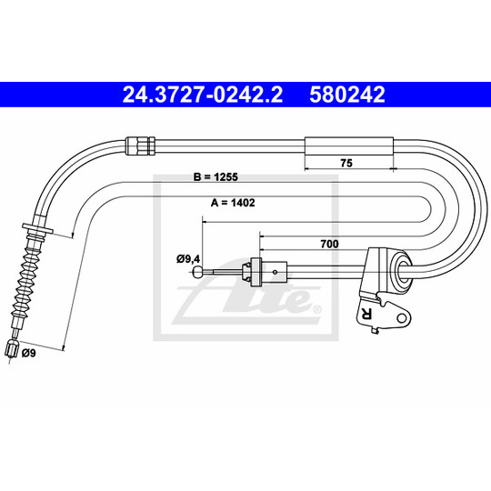 24.3727-0242.2 - Cable, parking brake 