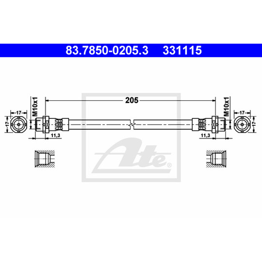 83.7850-0205.3 - Brake Hose 