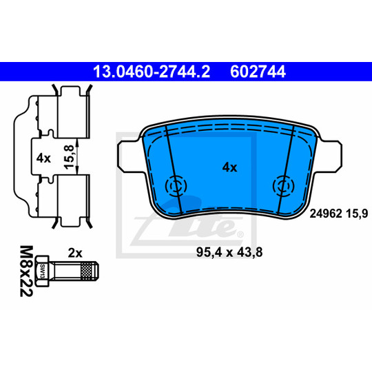 13.0460-2744.2 - Brake Pad Set, disc brake 