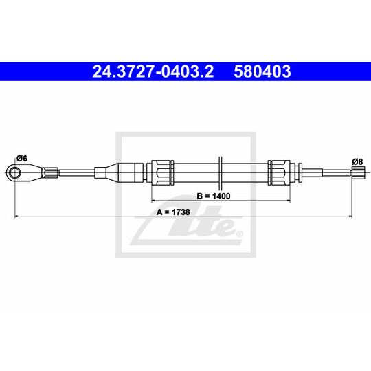 24.3727-0403.2 - Cable, parking brake 