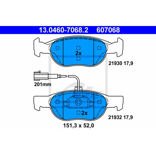 13.0460-7068.2 - Brake Pad Set, disc brake 