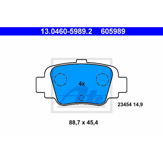 13.0460-5989.2 - Brake Pad Set, disc brake 