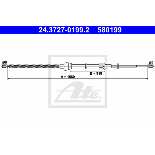 24.3727-0199.2 - Cable, parking brake 