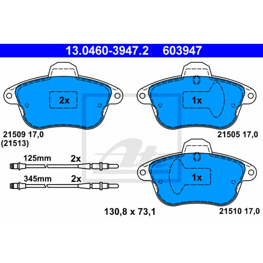 13.0460-3947.2 - Brake Pad Set, disc brake 