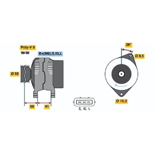 0 986 039 460 - Alternator 