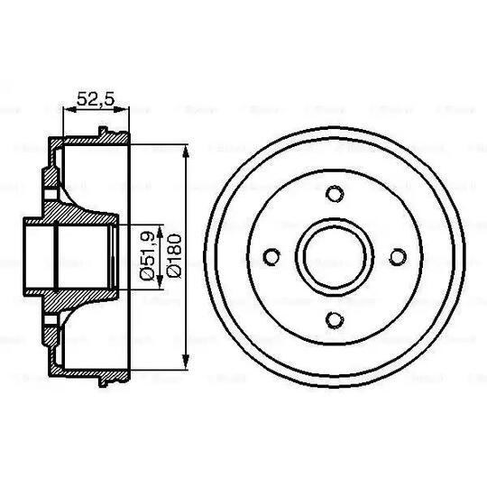 0 986 477 076 - Brake Drum 