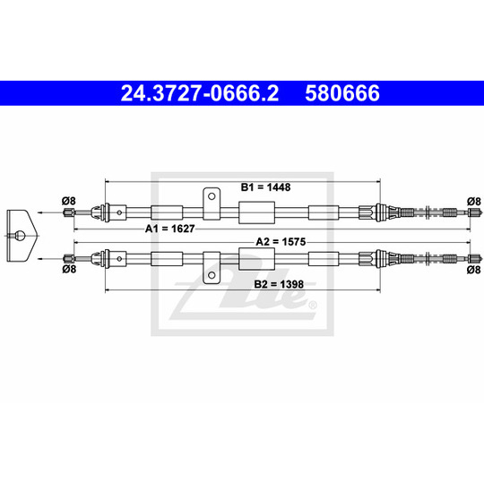 24.3727-0666.2 - Cable, parking brake 