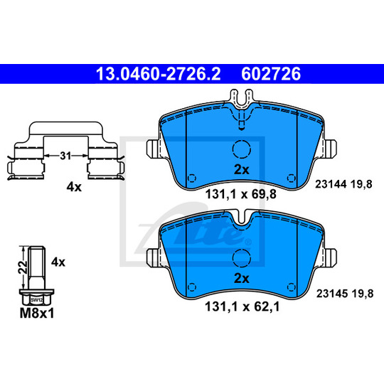 13.0460-2726.2 - Brake Pad Set, disc brake 