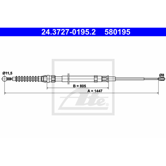 24.3727-0195.2 - Cable, parking brake 