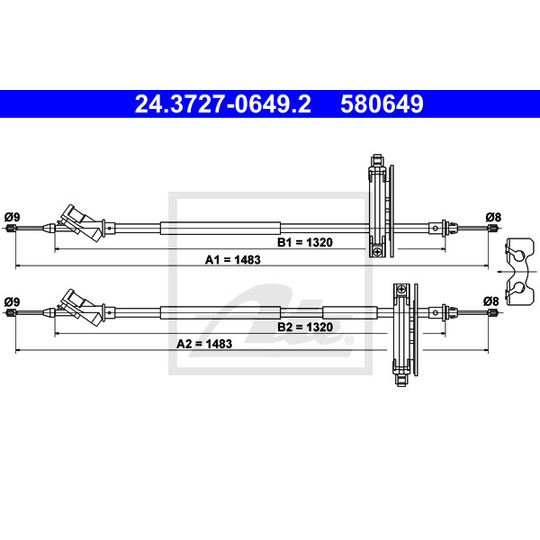 24.3727-0649.2 - Cable, parking brake 