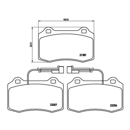 P 23 074 - Brake Pad Set, disc brake 