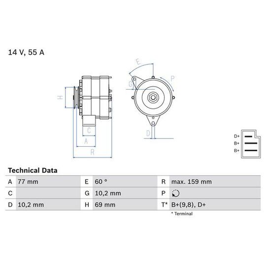 0 986 030 720 - Alternator 