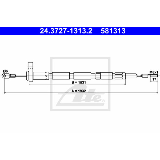 24.3727-1313.2 - Cable, parking brake 