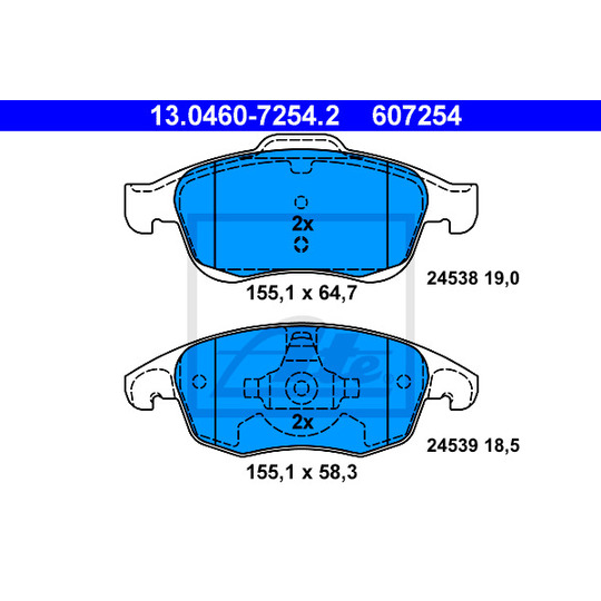 13.0460-7254.2 - Brake Pad Set, disc brake 