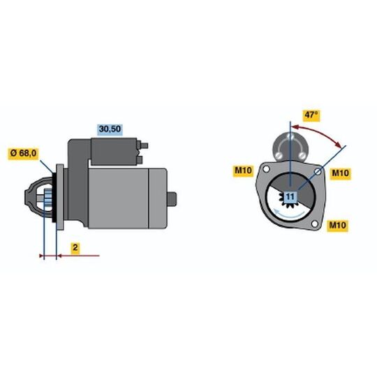 0 986 018 511 - Startmotor 