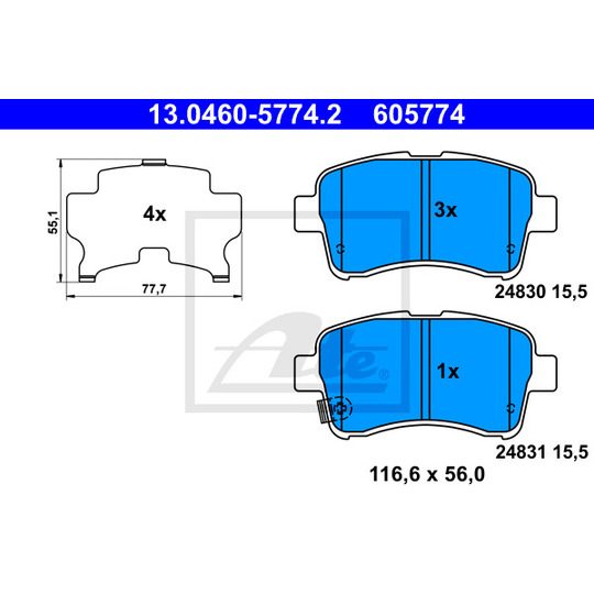 13.0460-5774.2 - Brake Pad Set, disc brake 