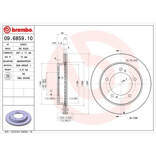 09.6859.10 - Brake Disc 