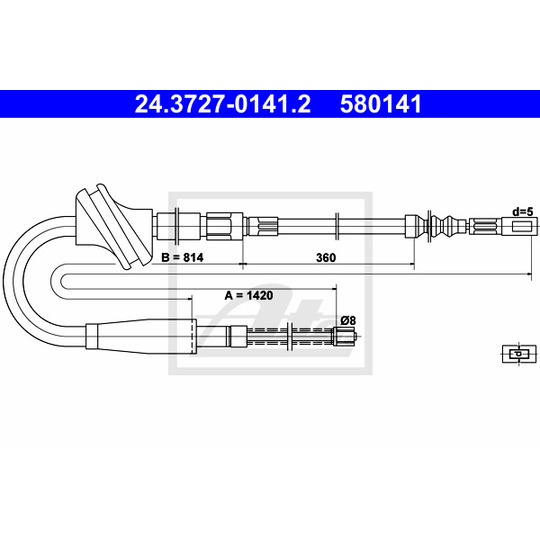 24.3727-0141.2 - Cable, parking brake 