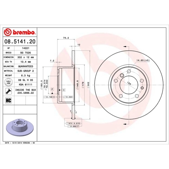 08.5141.20 - Brake Disc 