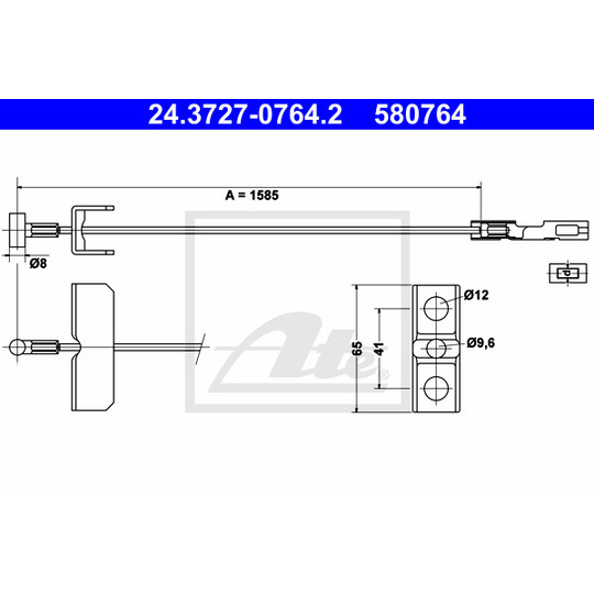 24.3727-0764.2 - Cable, parking brake 