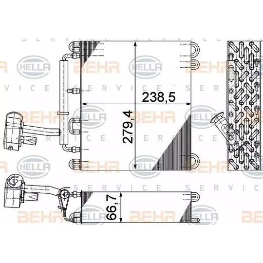 8FV 351 211-691 - Höyrystin, ilmastointilaite 