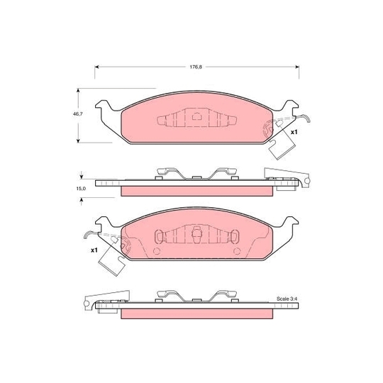 GDB4016 - Brake Pad Set, disc brake 