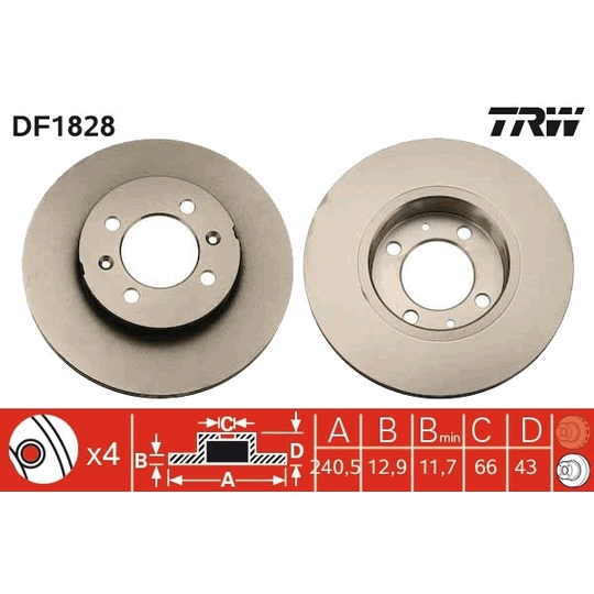 DF1828 - Brake Disc 