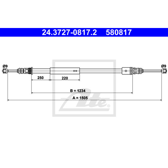24.3727-0817.2 - Cable, parking brake 