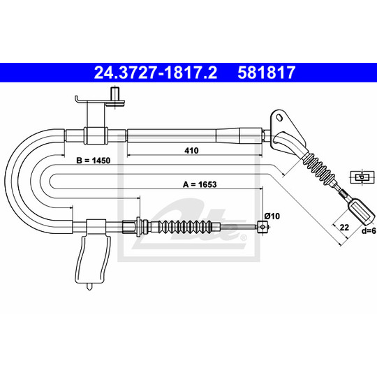 24.3727-1817.2 - Cable, parking brake 