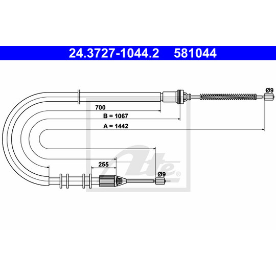 24.3727-1044.2 - Cable, parking brake 