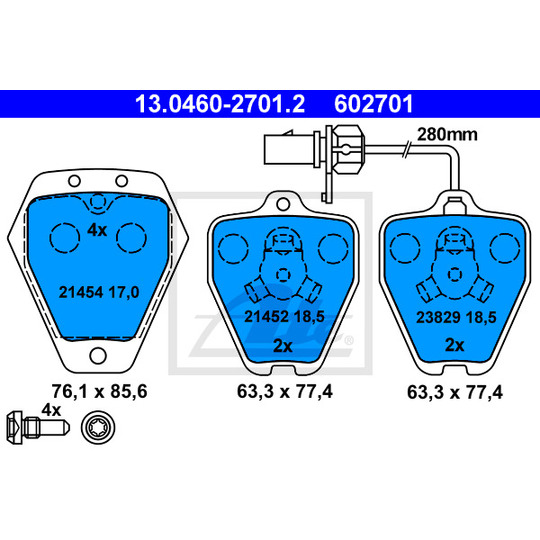 13.0460-2701.2 - Brake Pad Set, disc brake 