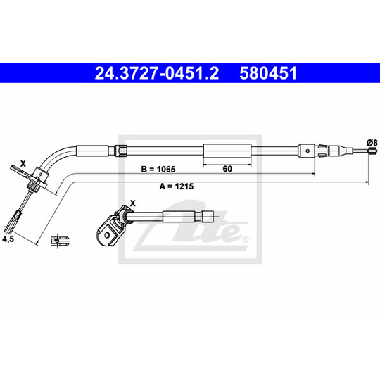 24.3727-0451.2 - Cable, parking brake 