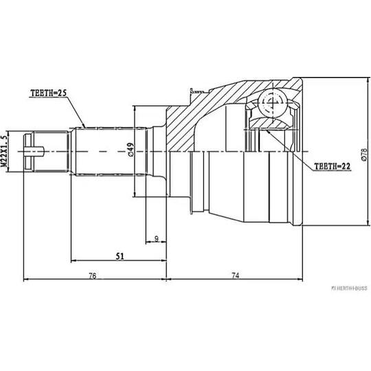 J2828013 - Nivelsarja, vetoakseli 