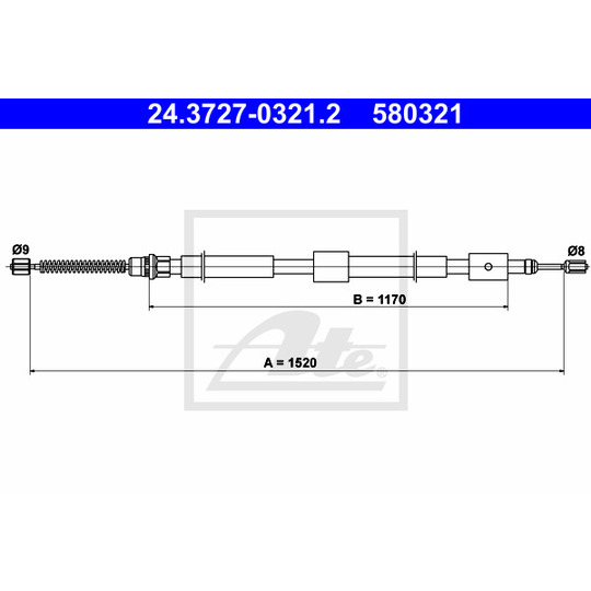 24.3727-0321.2 - Cable, parking brake 