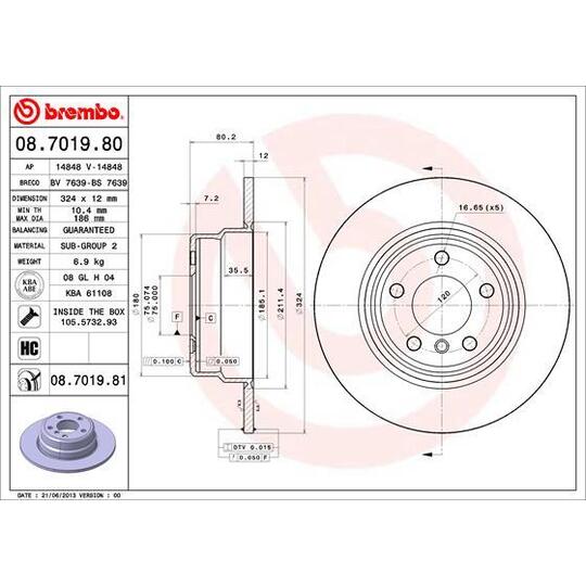 08.7019.80 - Brake Disc 