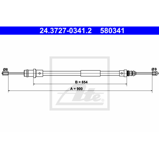 24.3727-0341.2 - Cable, parking brake 