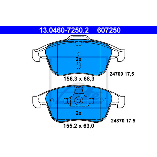 13.0460-7250.2 - Brake Pad Set, disc brake 
