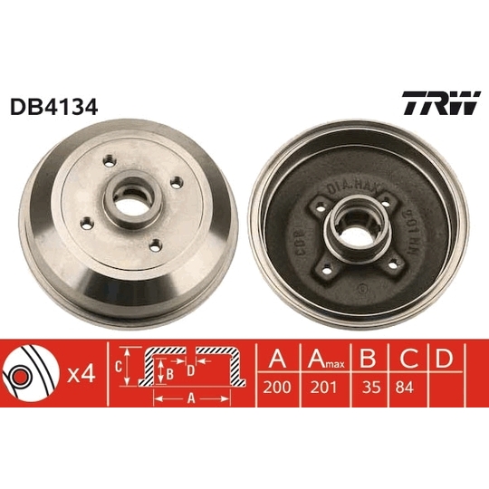 DB4134 - Brake Drum 