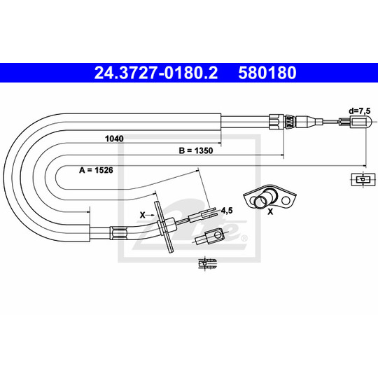 24.3727-0180.2 - Cable, parking brake 
