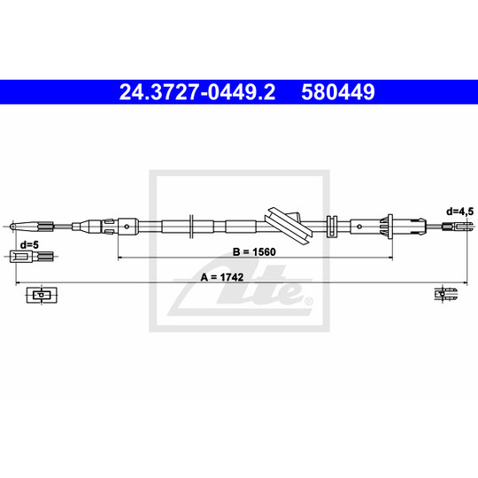 24.3727-0449.2 - Cable, parking brake 