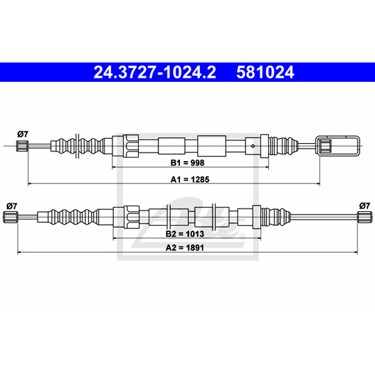 24.3727-1024.2 - Cable, parking brake 