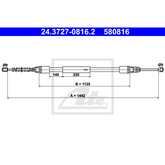 24.3727-0816.2 - Cable, parking brake 