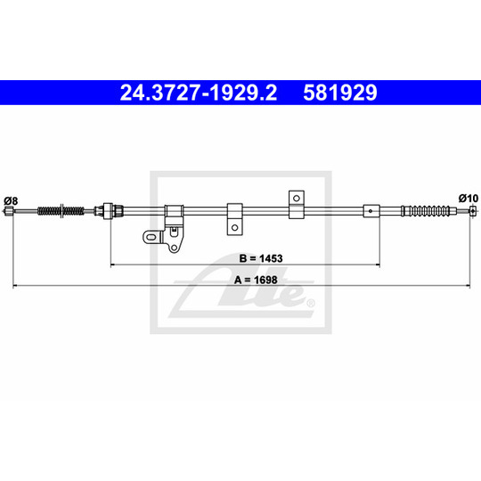 24.3727-1929.2 - Cable, parking brake 