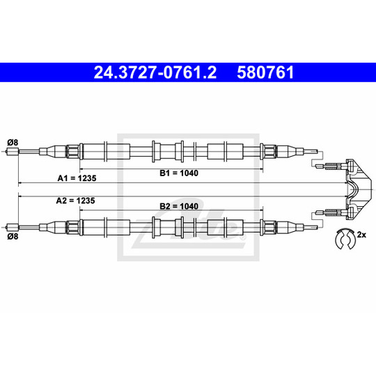 24.3727-0761.2 - Cable, parking brake 