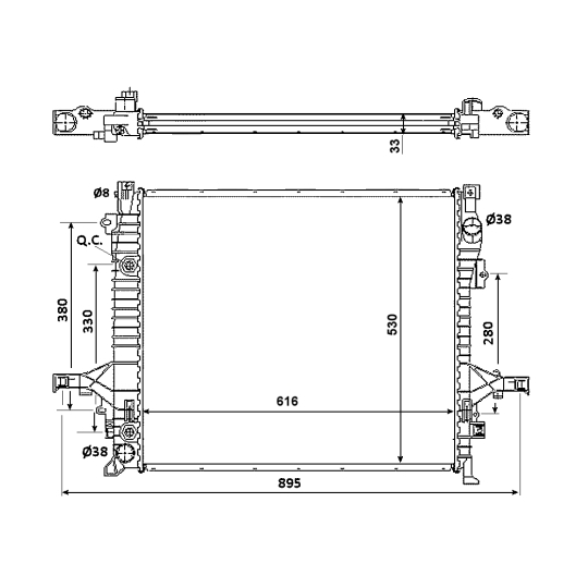 58356 - Radiator, engine cooling 