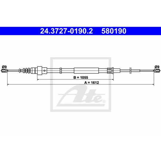 24.3727-0190.2 - Cable, parking brake 