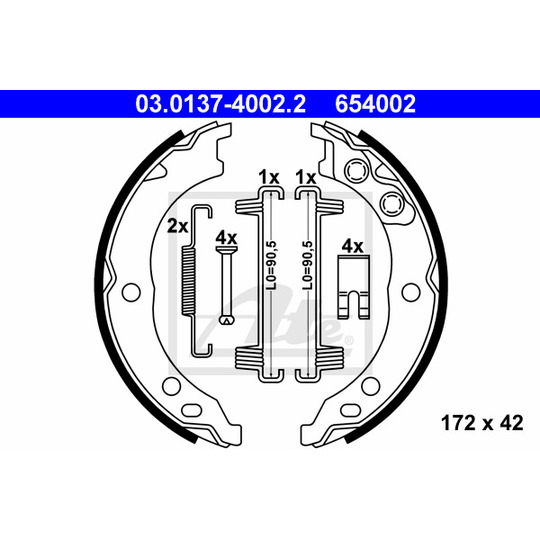 03.0137-4002.2 - Brake Shoe Set, parking brake 