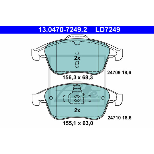 13.0470-7249.2 - Brake Pad Set, disc brake 