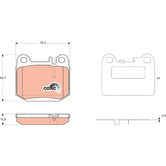 GDB1457 - Brake Pad Set, disc brake 